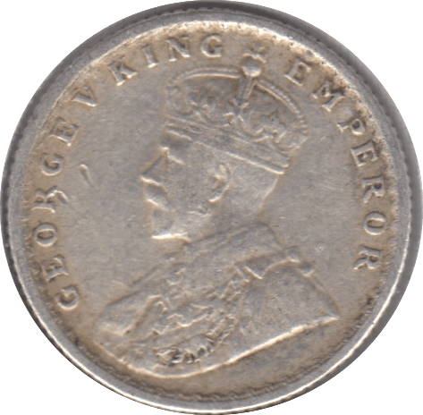 1918 SILVER 1/4 RUPEE INDIA - SILVER WORLD COINS - Cambridgeshire Coins