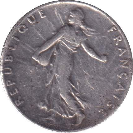 1918 SILVER 50 CENT FRANCE - SILVER WORLD COINS - Cambridgeshire Coins