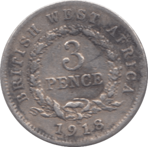1918 SILVER BRITISH WEST AFRICA THREEPENCE - SILVER WORLD COINS - Cambridgeshire Coins