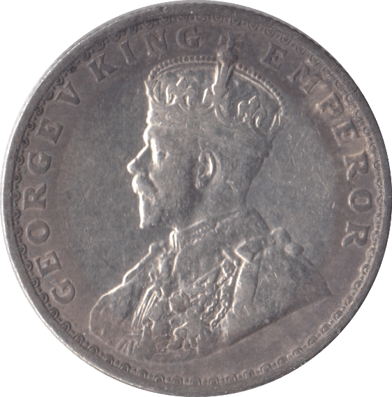1918 SILVER INDIA HALF RUPEE - SILVER WORLD COINS - Cambridgeshire Coins