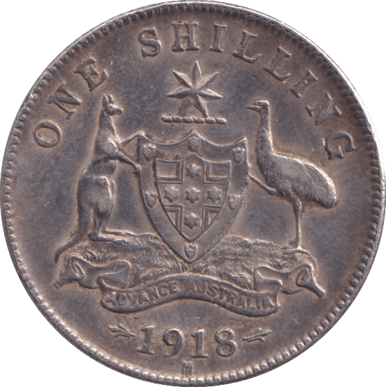 1918 SILVER ONE SHILLING AUSTRALIA - SILVER WORLD COINS - Cambridgeshire Coins