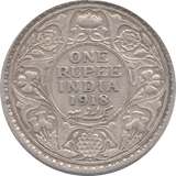 1918 SILVER RUPEE INDIA REF H6 - SILVER WORLD COINS - Cambridgeshire Coins