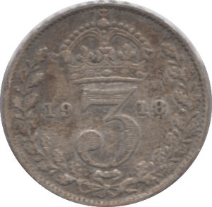 1918 SILVER THREEPENCE ( FAIR ) 6 - Threepence - Cambridgeshire Coins