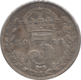 1918 SILVER THREEPENCE ( FAIR ) 6 - Threepence - Cambridgeshire Coins