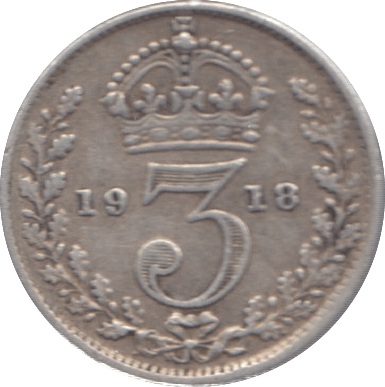 1918 SILVER THREEPENCE ( FINE ) - Threepence - Cambridgeshire Coins