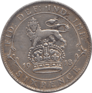 1918 SIXPENCE (GVF) 2 - Sixpence - Cambridgeshire Coins