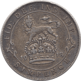 1918 SIXPENCE (GVF) 3 - Sixpence - Cambridgeshire Coins
