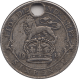 1918 SIXPENCE ( HOLED ) - SIXPENCE - Cambridgeshire Coins