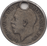 1918 SIXPENCE ( HOLED ) - SIXPENCE - Cambridgeshire Coins