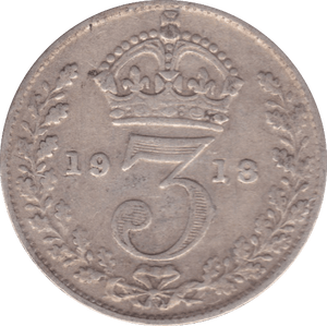 1918 THREEPENCE ( F ) - Threepence - Cambridgeshire Coins