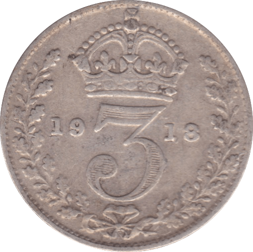 1918 THREEPENCE ( F ) - Threepence - Cambridgeshire Coins