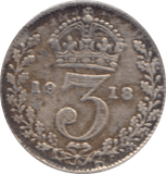 1918 THREEPENCE ( FINE ) 25 - Threepence - Cambridgeshire Coins