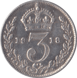 1918 THREEPENCE ( GVF ) - Threepence - Cambridgeshire Coins