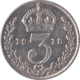 1918 THREEPENCE ( GVF ) - Threepence - Cambridgeshire Coins