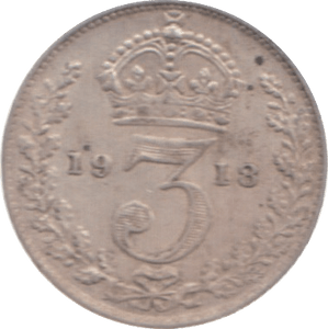 1918 THREEPENCE ( VF ) 4 - Threepence - Cambridgeshire Coins