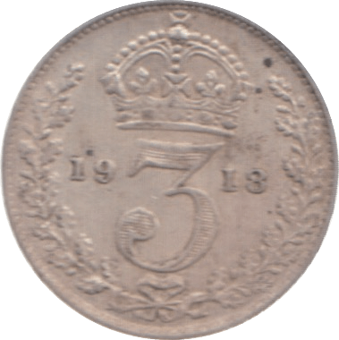 1918 THREEPENCE ( VF ) 4 - Threepence - Cambridgeshire Coins