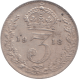 1918 THREEPENCE ( VF ) 4 - Threepence - Cambridgeshire Coins