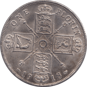 1918 TWO SHILLINGS ( AUNC ) - FLORIN - Cambridgeshire Coins