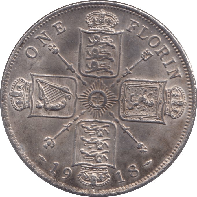 1918 TWO SHILLINGS ( AUNC ) - FLORIN - Cambridgeshire Coins