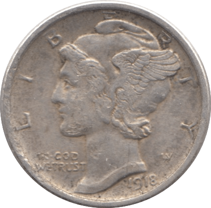 1918 USA SILVER DIME DENVER MINT - SILVER WORLD COINS - Cambridgeshire Coins