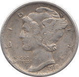 1918 USA SILVER DIME DENVER MINT - SILVER WORLD COINS - Cambridgeshire Coins