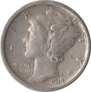 1918 USA SILVER DIME SAN FRANCISCO MINT - SILVER WORLD COINS - Cambridgeshire Coins