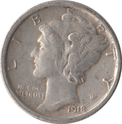 1918 USA SILVER DIME SAN FRANCISCO MINT - SILVER WORLD COINS - Cambridgeshire Coins