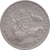 1918M SILVER FLORIN TWO SHILLING AUSTRALIA SILVER - SILVER WORLD COINS - Cambridgeshire Coins
