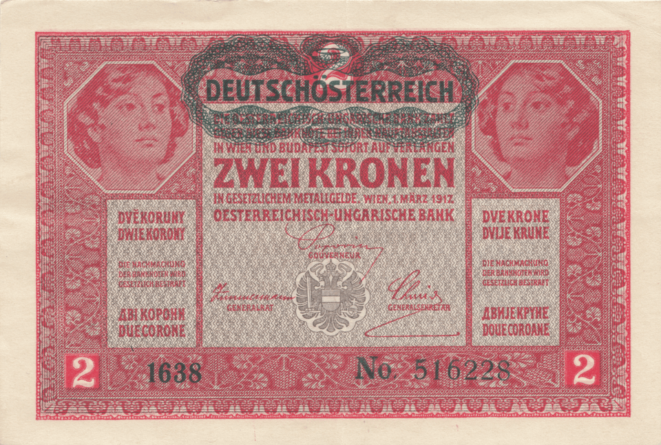 1919 2 KRONE BANKNOTE AUSTRIA REF 1162 - World Banknotes - Cambridgeshire Coins