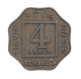 1919 4 ANNAS INDIA - WORLD COINS - Cambridgeshire Coins