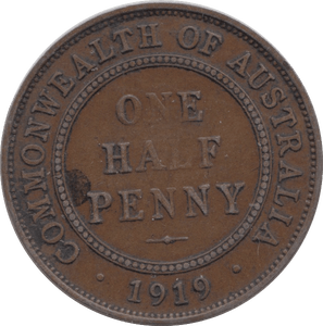 1919 AUSTRALIA HALF PENNY - WORLD COINS - Cambridgeshire Coins