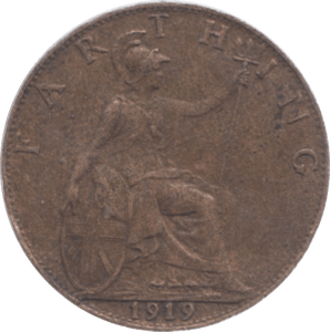 1919 FARTHING ( EF ) B - Farthing - Cambridgeshire Coins