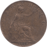 1919 FARTHING ( EF ) B - Farthing - Cambridgeshire Coins