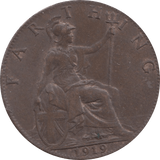 1919 FARTHING ( EF ) - Farthing - Cambridgeshire Coins