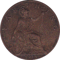 1919 FARTHING ( EF ) - Farthing - Cambridgeshire Coins