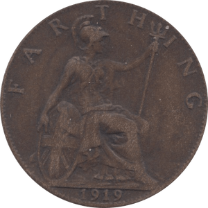 1919 FARTHING ( FINE ) - Farthing - Cambridgeshire Coins