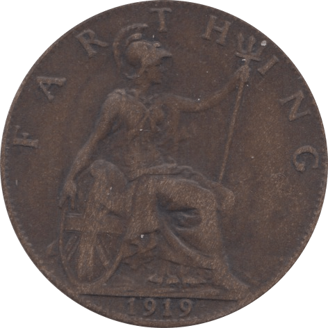 1919 FARTHING ( FINE ) - Farthing - Cambridgeshire Coins