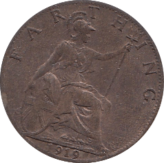 1919 FARTHING ( UNC ) B - Farthing - Cambridgeshire Coins