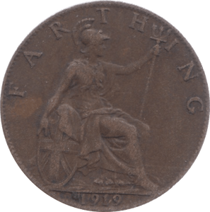 1919 FARTHING ( VF ) 3 - Farthing - Cambridgeshire Coins