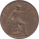 1919 FARTHING ( VF ) - Farthing - Cambridgeshire Coins