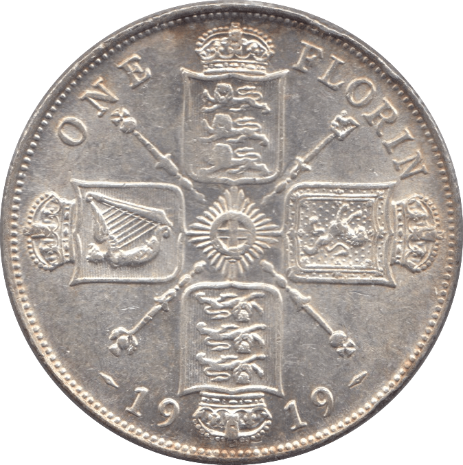 1919 FLORIN ( EF ) 3 - Florin - Cambridgeshire Coins
