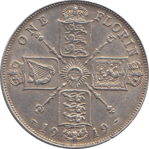 1919 FLORIN ( EF ) 4 - Florin - Cambridgeshire Coins