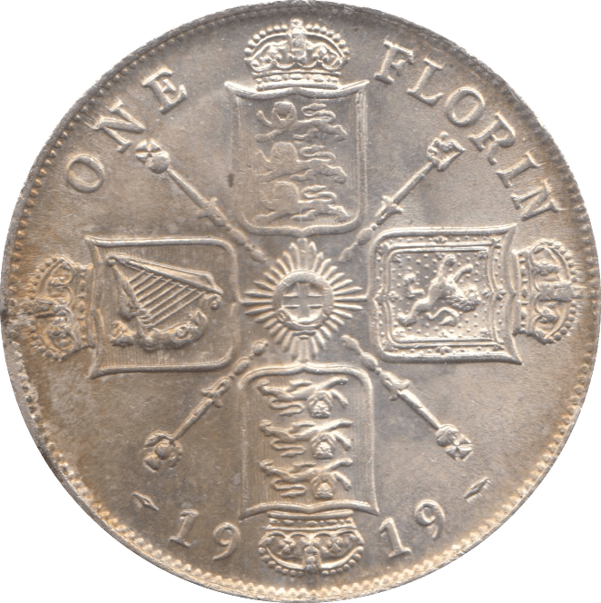 1919 FLORIN ( EF ) - FLORIN - Cambridgeshire Coins