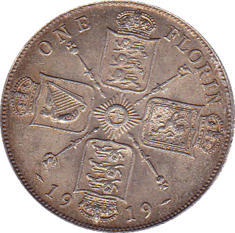 1919 FLORIN ( GEF ) SCRATCH - Florin - Cambridgeshire Coins
