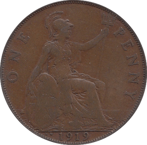 1919 KN PENNY ( GF ) H - Penny - Cambridgeshire Coins