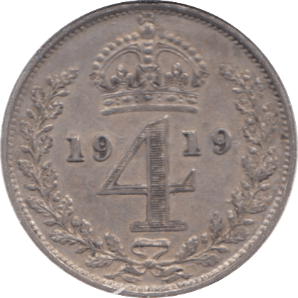 1919 MAUNDY FOURPENCE ( AUNC ) - Maundy Coins - Cambridgeshire Coins