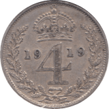 1919 MAUNDY FOURPENCE ( AUNC ) - Maundy Coins - Cambridgeshire Coins