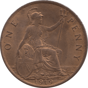 1919 PENNY 1 ( AUNC ) 29 - Penny - Cambridgeshire Coins
