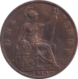 1919 PENNY ( AUNC ) - Penny - Cambridgeshire Coins