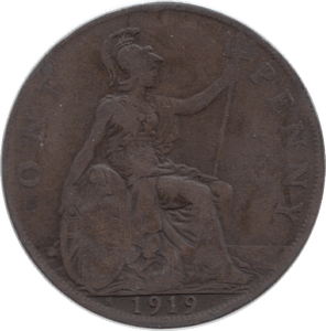 1919 PENNY ( F ) 2 - Penny - Cambridgeshire Coins